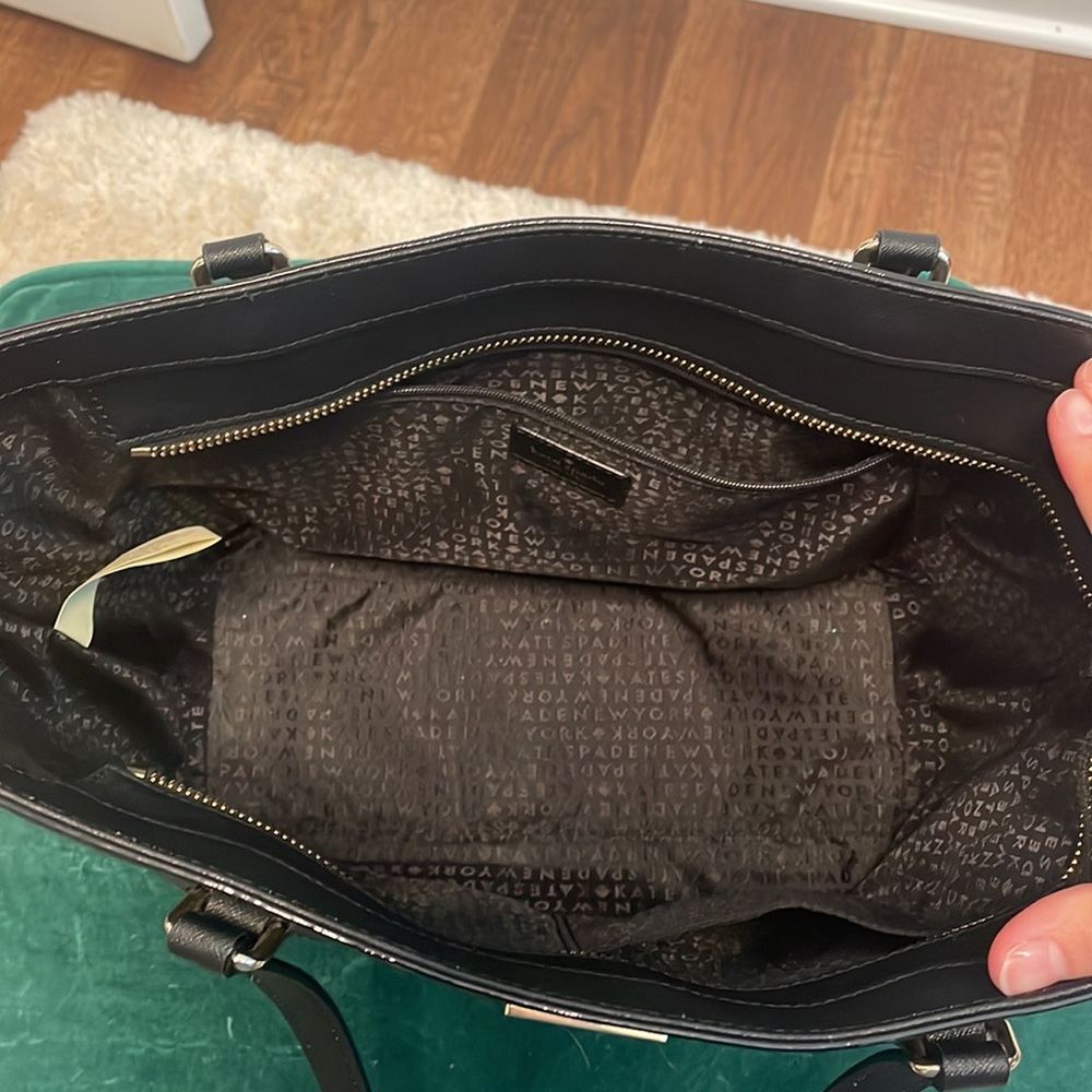 Kate Spade black leather shoulder purse - Picture 3 of 4